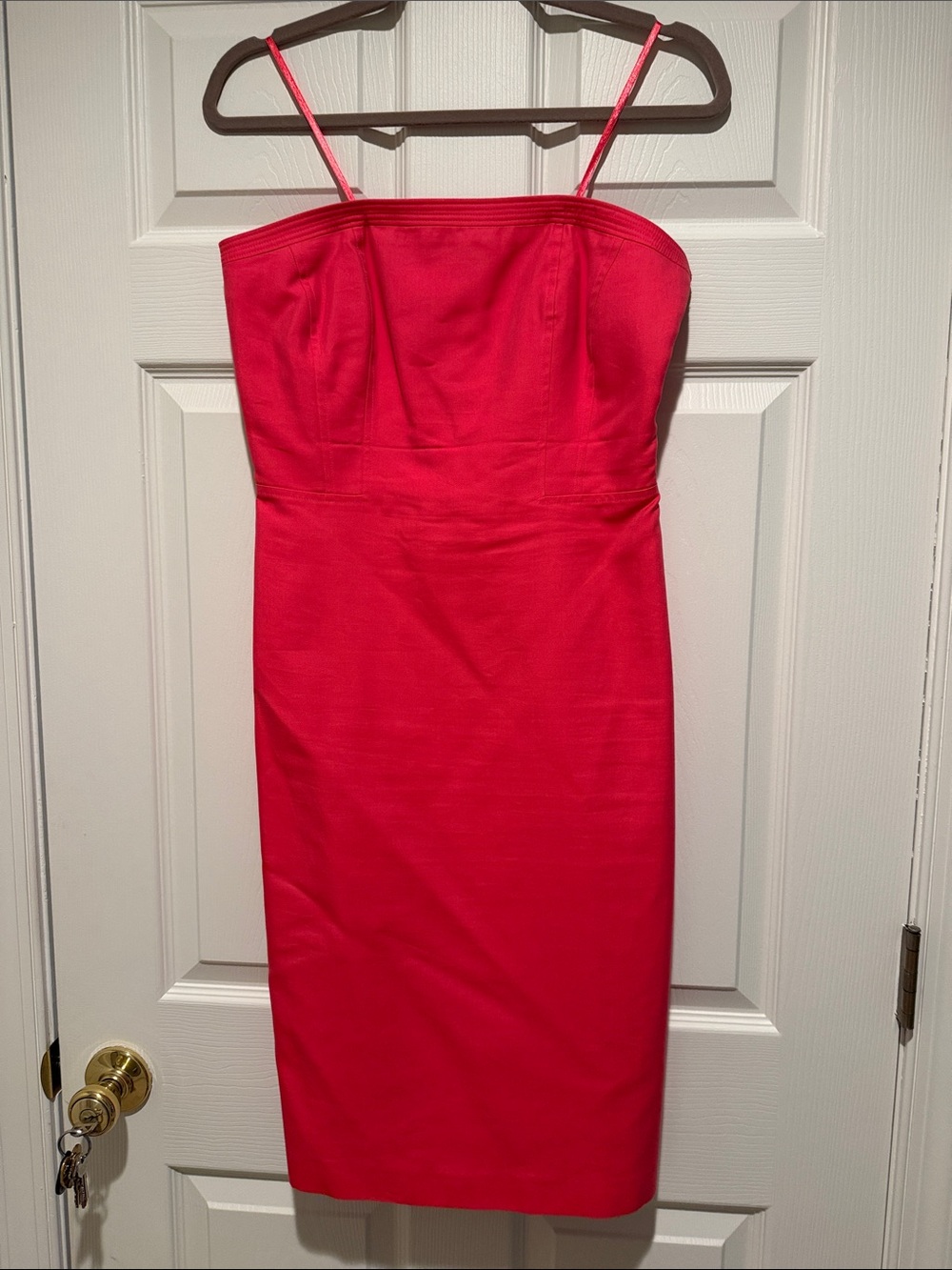 Ann Taylor Fuchsia Strapless Sheath Midi Dress